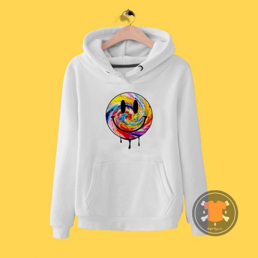 Acid Dripping Smiley Face Tie Dye Hoodie