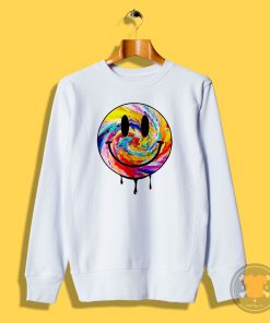 Acid Dripping Smiley Face Tie Dye Sweatshirt