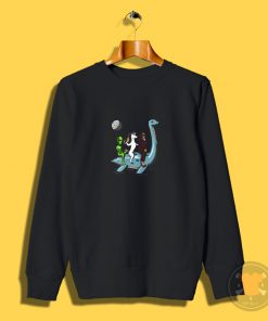 Alien Unicorn Bigfoot Riding Loch Ness Monster Sweatshirt