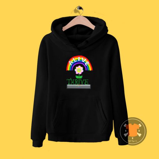 Alive to Thrive Rainbow Flower Hoodie