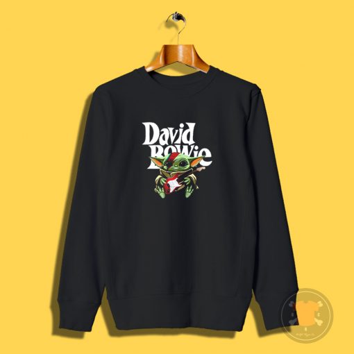 Baby Yoda Hug Guitar David Bowie Sweatshirt