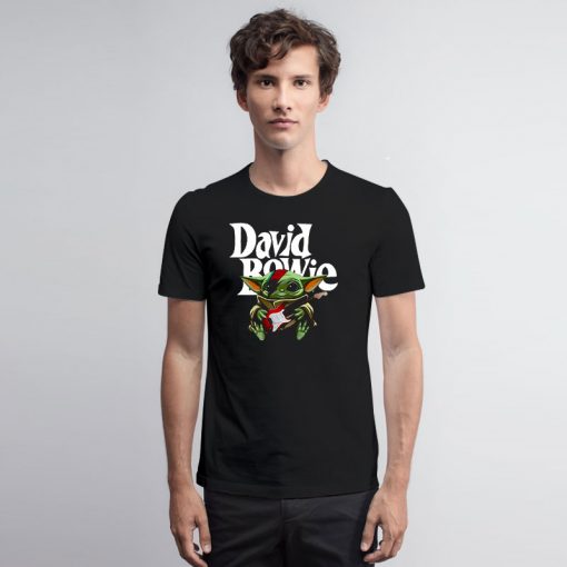 Baby Yoda Hug Guitar David Bowie T Shirt