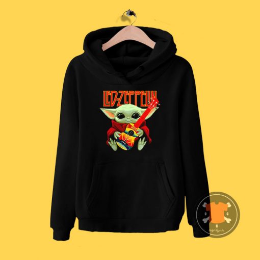 Baby Yoda Hug Ledzeppelin Guitar Hoodie