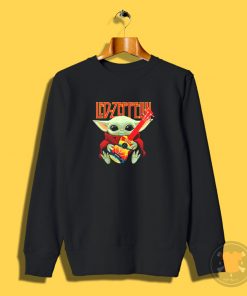 Baby Yoda Hug Ledzeppelin Guitar Sweatshirt