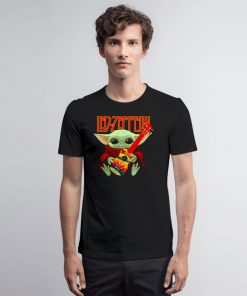 Baby Yoda Hug Ledzeppelin Guitar T Shirt