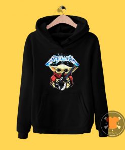 Baby Yoda Hug Metallica Guitar Hoodie