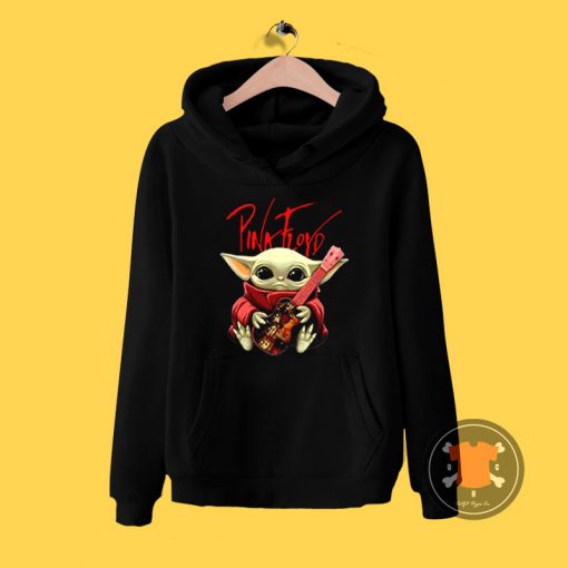 Baby Yoda Hug Pink Floyd Guitar Hoodie