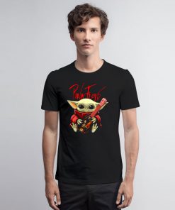 Baby Yoda Hug Pink Floyd Guitar T Shirt