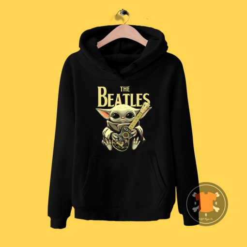 Baby Yoda Hugs The Beatles Hoodie