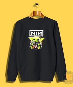 Baby Yoda hug Nine Inch Nails guitar Sweatshirt