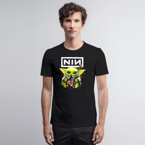 Baby Yoda hug Nine Inch Nails guitar T Shirt