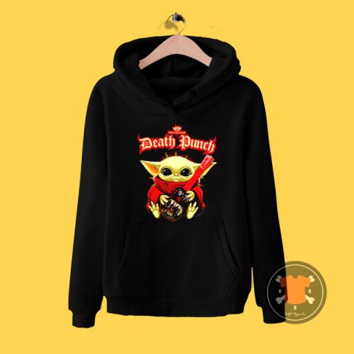 Baby Yoda hug guitar Five Finger Death Punch Hoodie