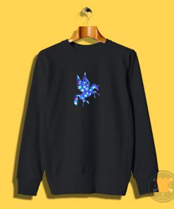 Blue Flowers Pegasus Unicorn Sweatshirt