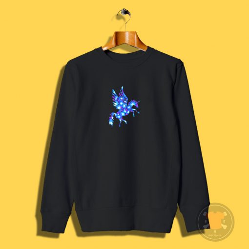 Blue Flowers Pegasus Unicorn Sweatshirt