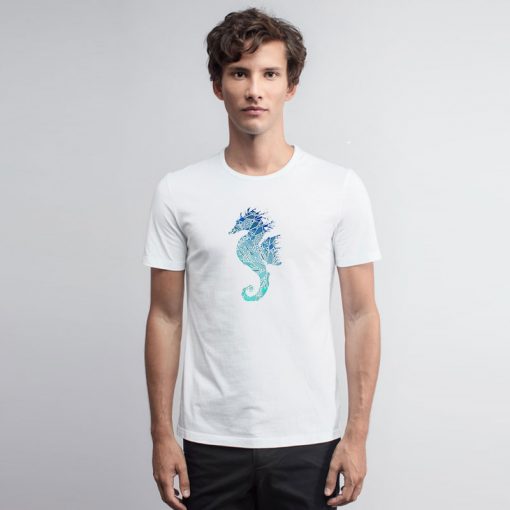 Blue Mandala Seahorse T Shirt