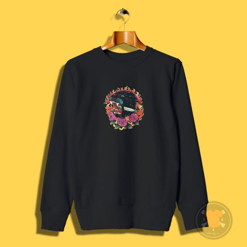 Burning Roses panther Sweatshirt