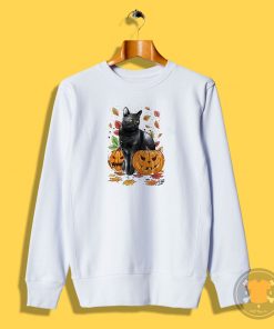 Cat Leaves and Pumpkins Sweatshirt