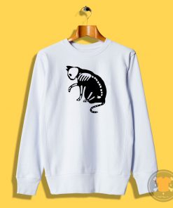 Cat White Skull Sweatshirt