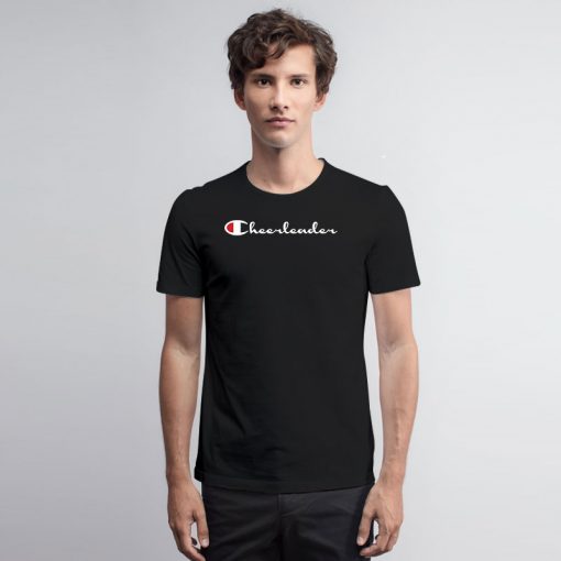 Cheerleader Champion Logo Black T Shirt