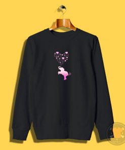 Elephant with Pink Heart Bubbles Sweatshirt