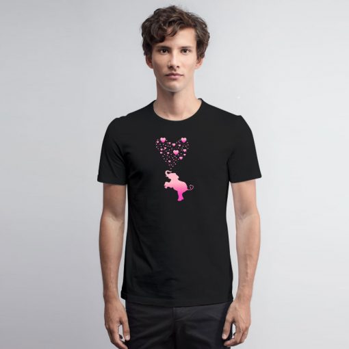 Elephant with Pink Heart Bubbles T Shirt