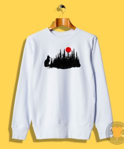 Forest Fox and Red Moon Sweatshirt