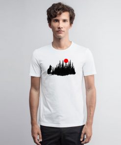 Forest Fox and Red Moon T Shirt