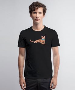 Ginger Cat with Teal Bow Tie T Shirt