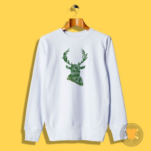 Green Mandala Deer Sweatshirt