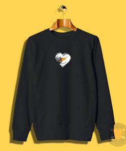 Grungy I Love Cyprus Heart Flag Sweatshirt