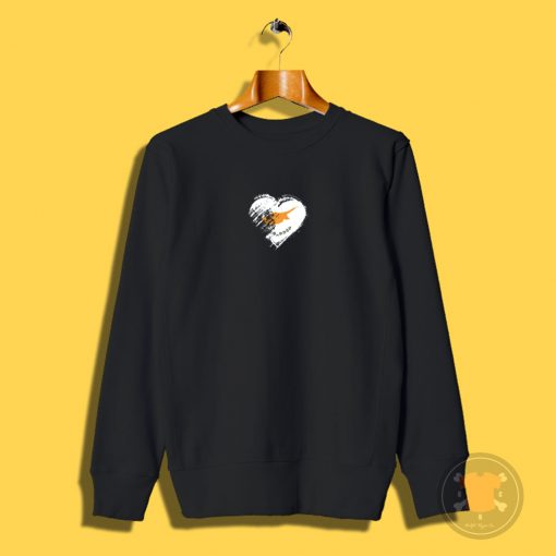 Grungy I Love Cyprus Heart Flag Sweatshirt