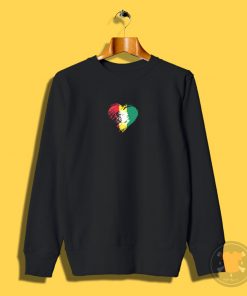 Grungy I Love Guinea Heart Flag Sweatshirt