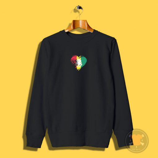 Grungy I Love Guinea Heart Flag Sweatshirt