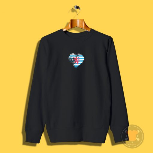 Grungy I Love Luxembourg Heart Flag Sweatshirt