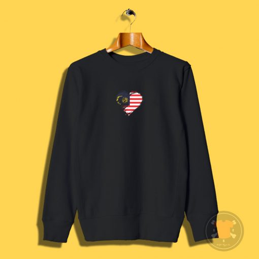 Grungy I Love Malaysia Heart Flag Sweatshirt