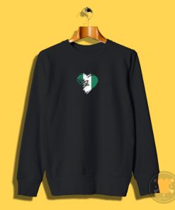 Grungy I Love Nigeria Heart Flag Sweatshirt