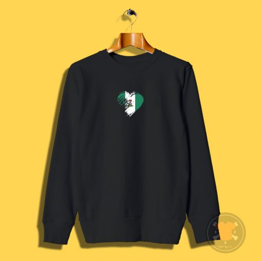 Grungy I Love Nigeria Heart Flag Sweatshirt