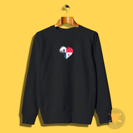 Grungy I Love Panama Heart Flag Sweatshirt