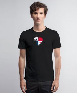 Grungy I Love Panama Heart Flag T Shirt