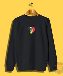 Grungy I Love Romania Heart Flag Sweatshirt