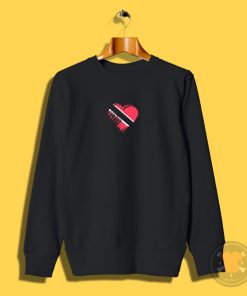 Grungy I Love Trinidad and Tobago Heart Flag Sweatshirt