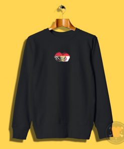 Grungy I Love Yemen Heart Flag Sweatshirt