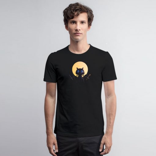 Halloween Fence Black Cat T Shirt