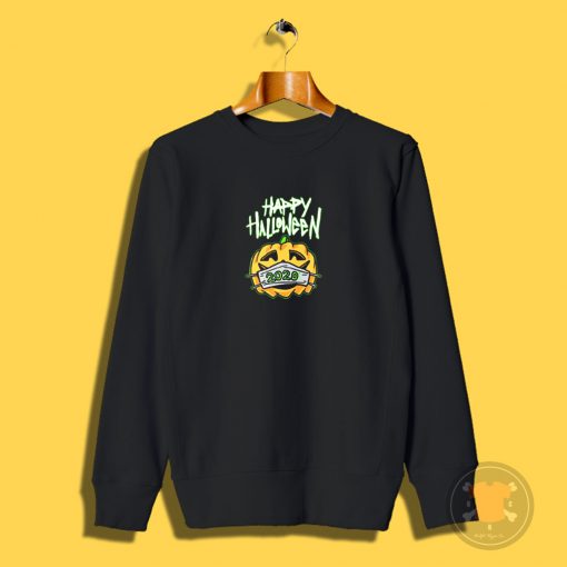 Happy Halloween 2020 Pumpkin with Face Mask Sweatshirt