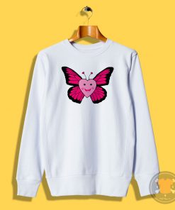 Happy Pink Heart Butterfly Sweatshirt