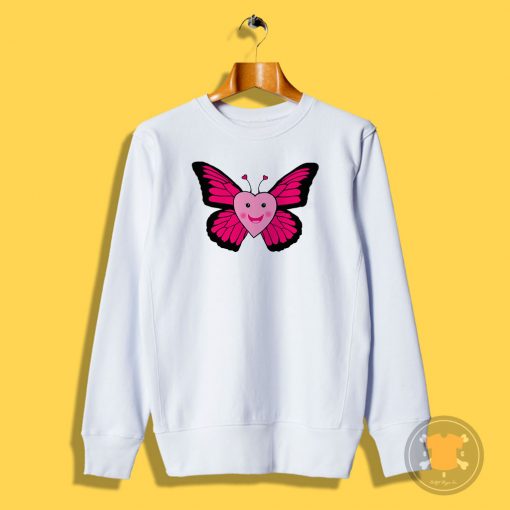 Happy Pink Heart Butterfly Sweatshirt