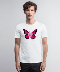 Happy Pink Heart Butterfly T Shirt