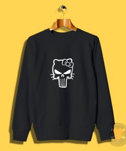 Hello kitty punisher skull parody Sweatshirt