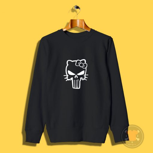 Hello kitty punisher skull parody Sweatshirt