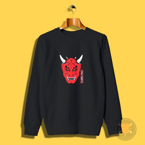 Japanese Demons Face Devil Harajuku Aesthetic Sweatshirt